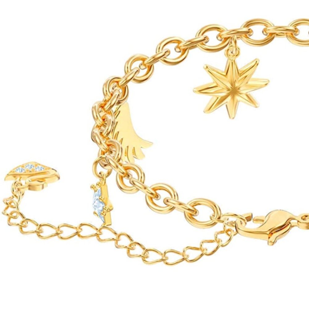 SWAROVSKI "LUCKY GODDESS" CHARMS BRACELET 6/24" - Picture 7 of 8